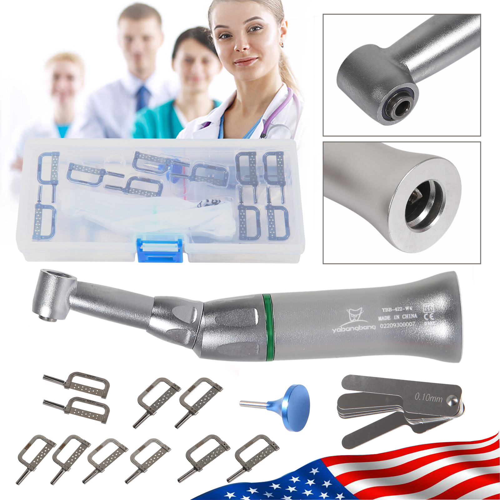 4:1 Reduction Dental Contra Angle IPR Handpiece + 10 Interproximal Strips
