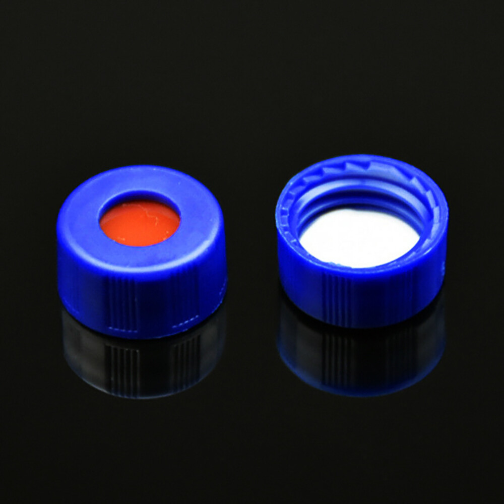9-425 Screw Thread Autosampler HPLC Vial Caps, 9mm, Pre-slit PTFE/Silicone Septa