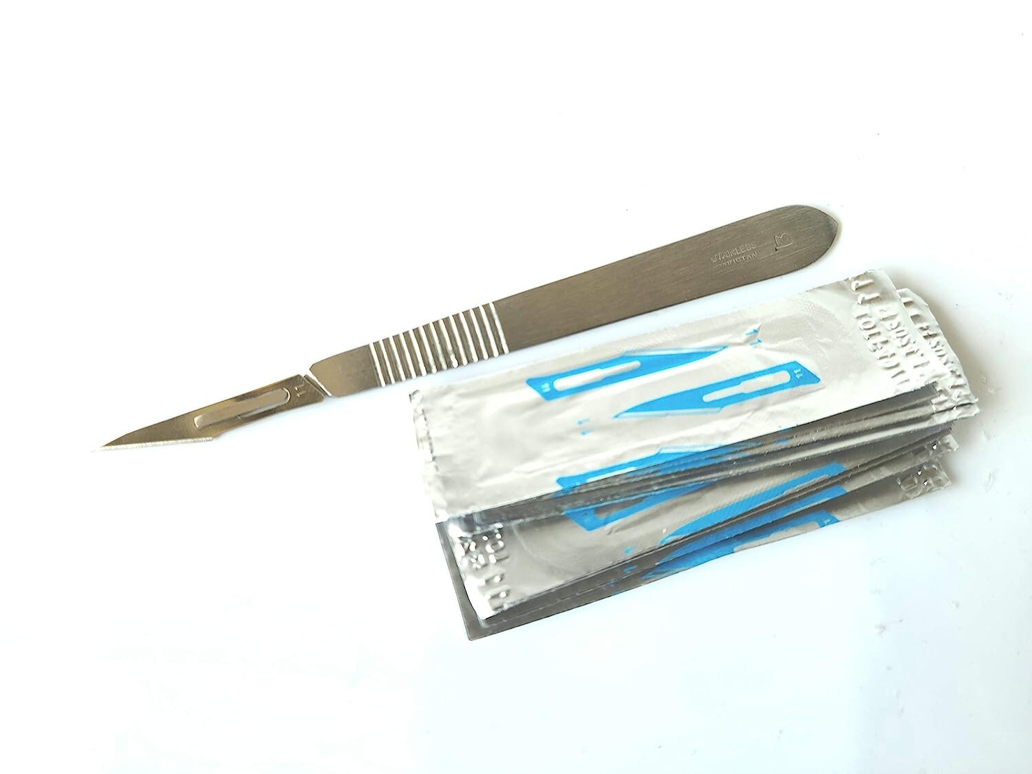 10 Sterile #11 Surgical Blades with FREE #3 Scalpel Knife Handle Medical Dental