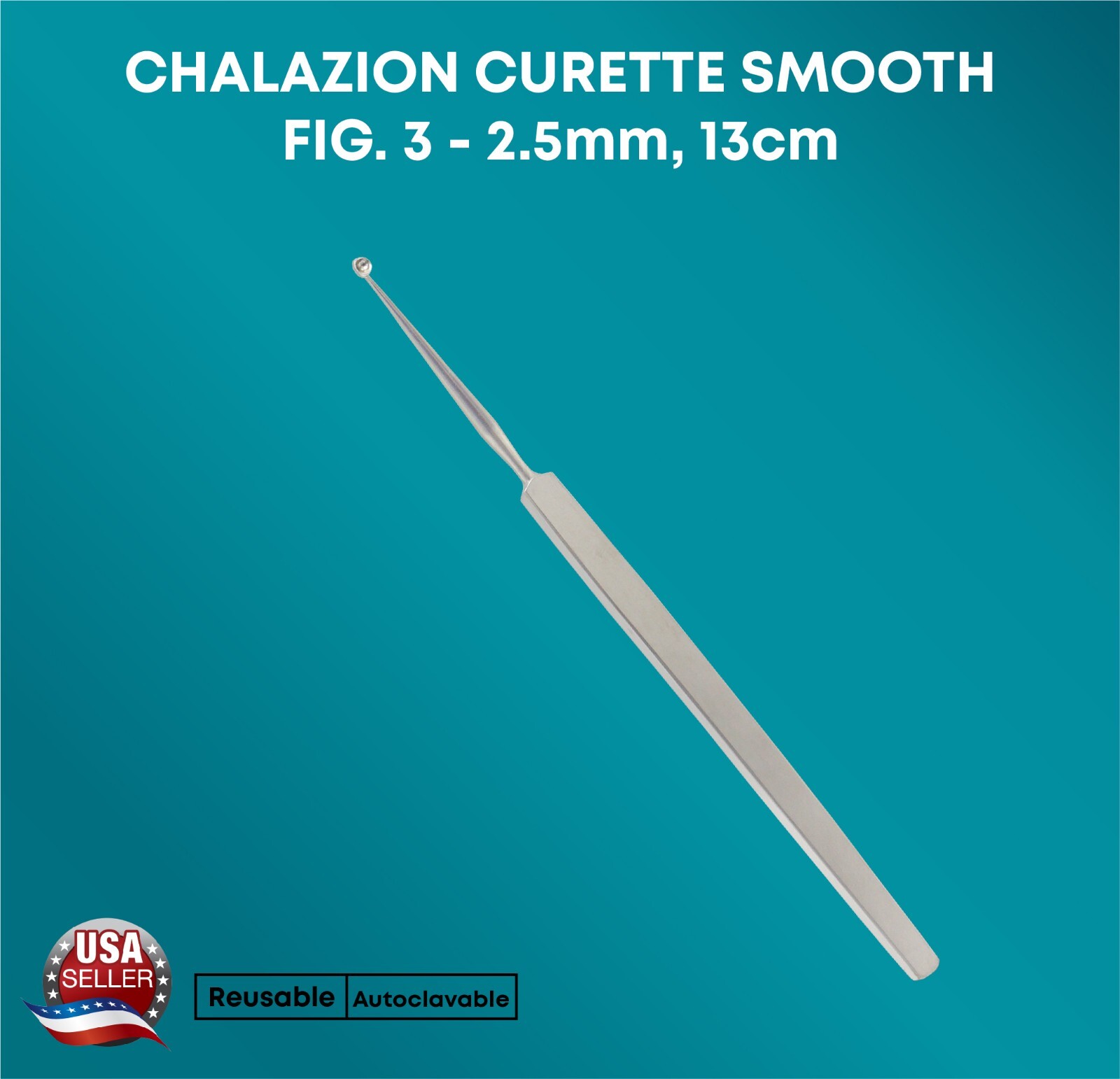 Herba Chalazion Curette 2.5mm # -3 Premium Stainless Steel Ophthalmic Eye Tools