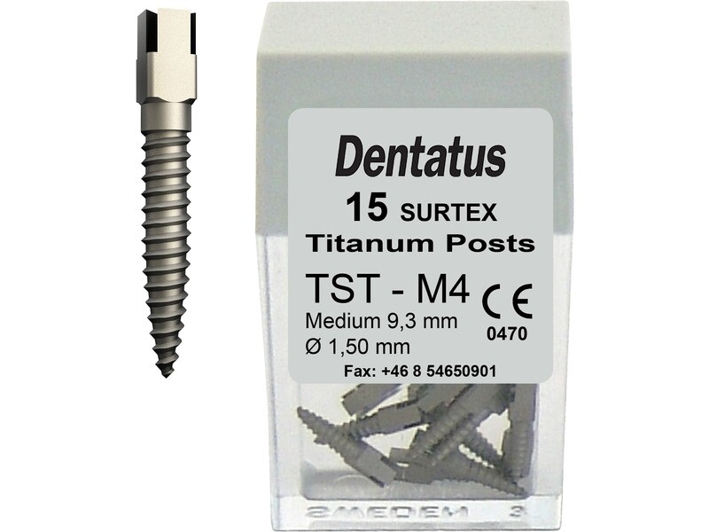 Dentatus TST-M4 Surtex Classic Titanium Posts Medium 4 M4 1.50 mm 12/Bx
