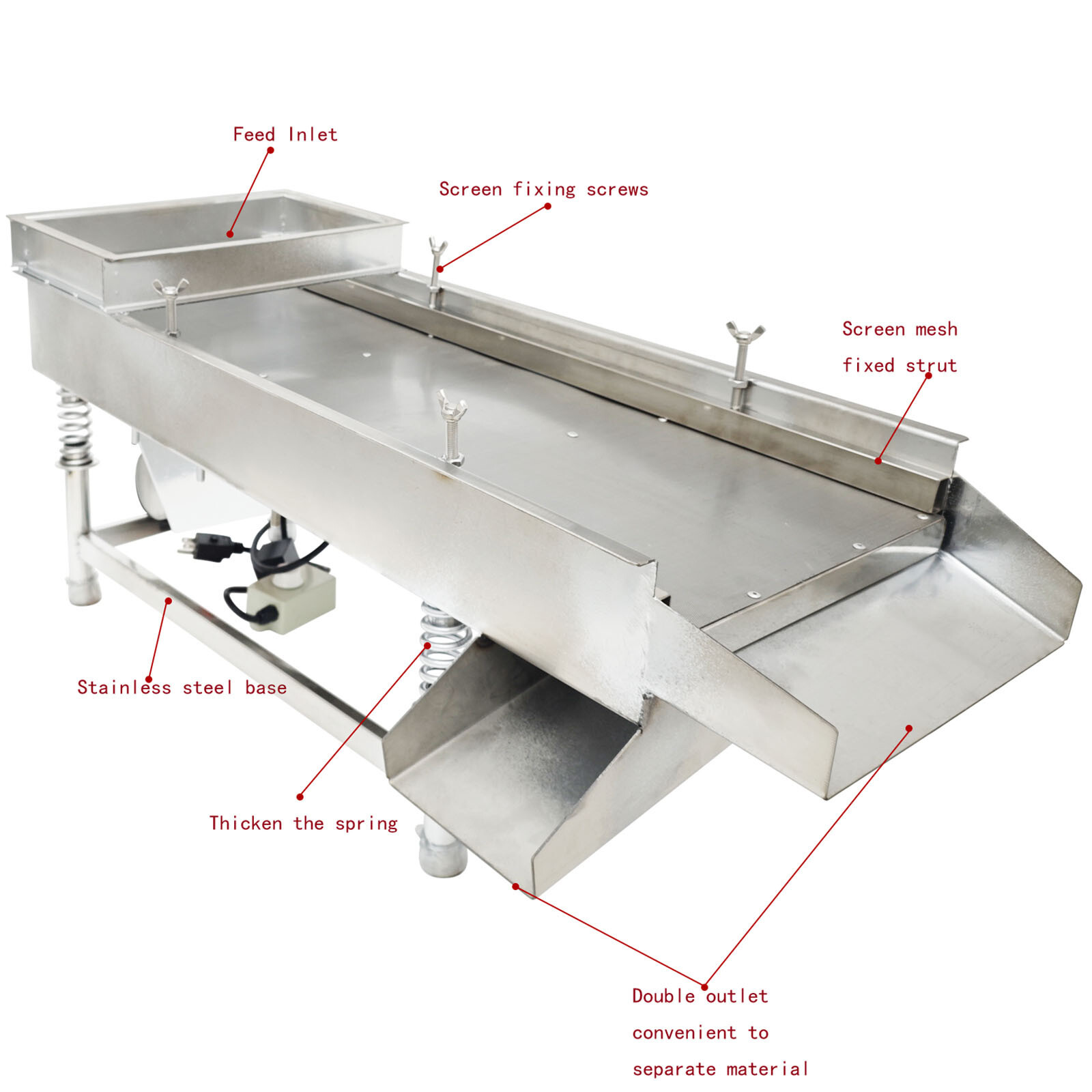 0.5mm Screen Stainless Linear Vibrating Screen Round Hole 110V Single Layer
