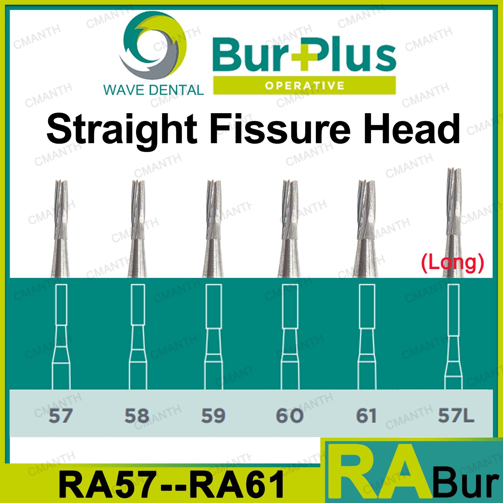 Wave Dental Carbide Burs Implant Bur Latch RA 2.35mm For Slow Speed Contra Angle