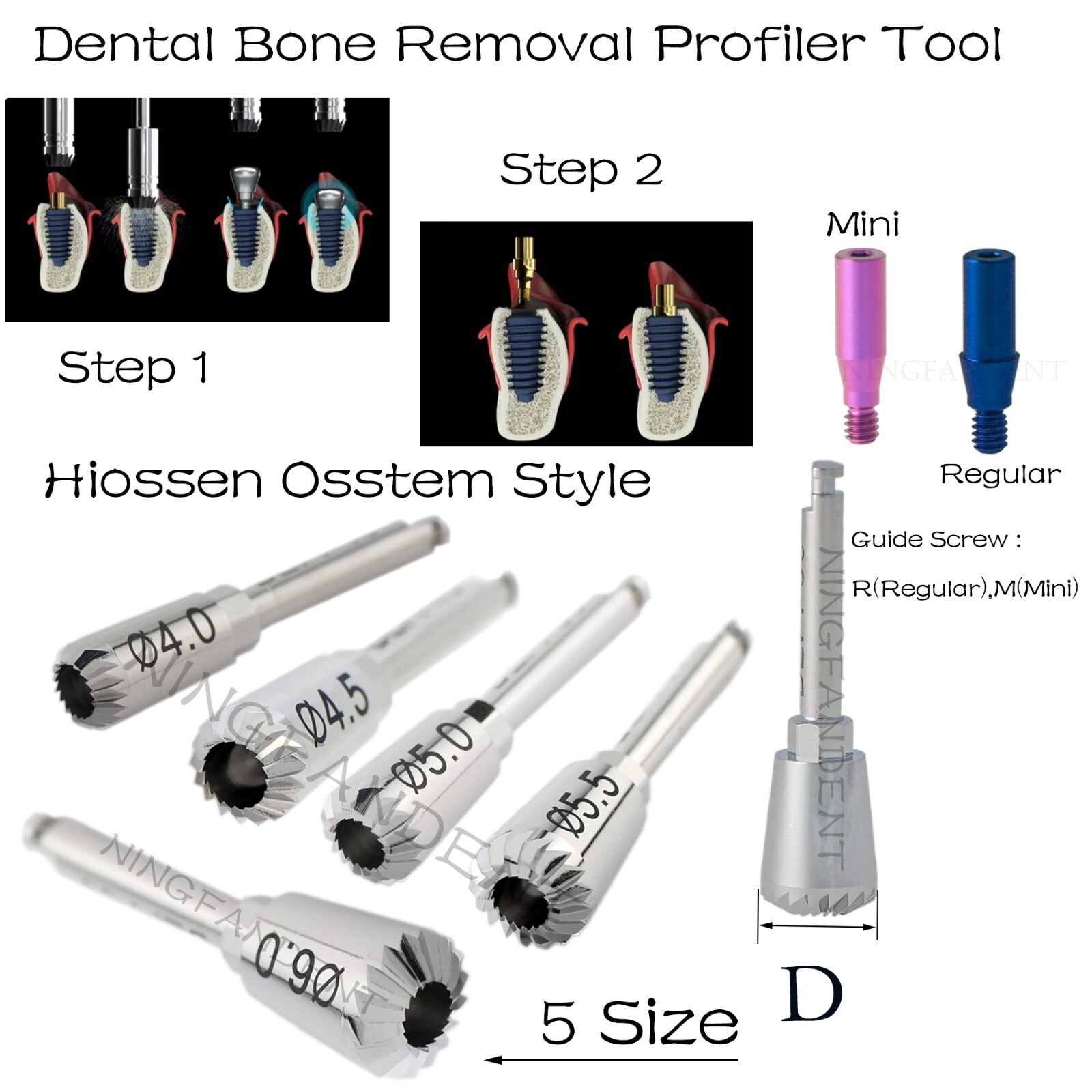 Universal Hiossen Adin Zimmer Mis Implant System Bone Profiler &Guide Screw Kit