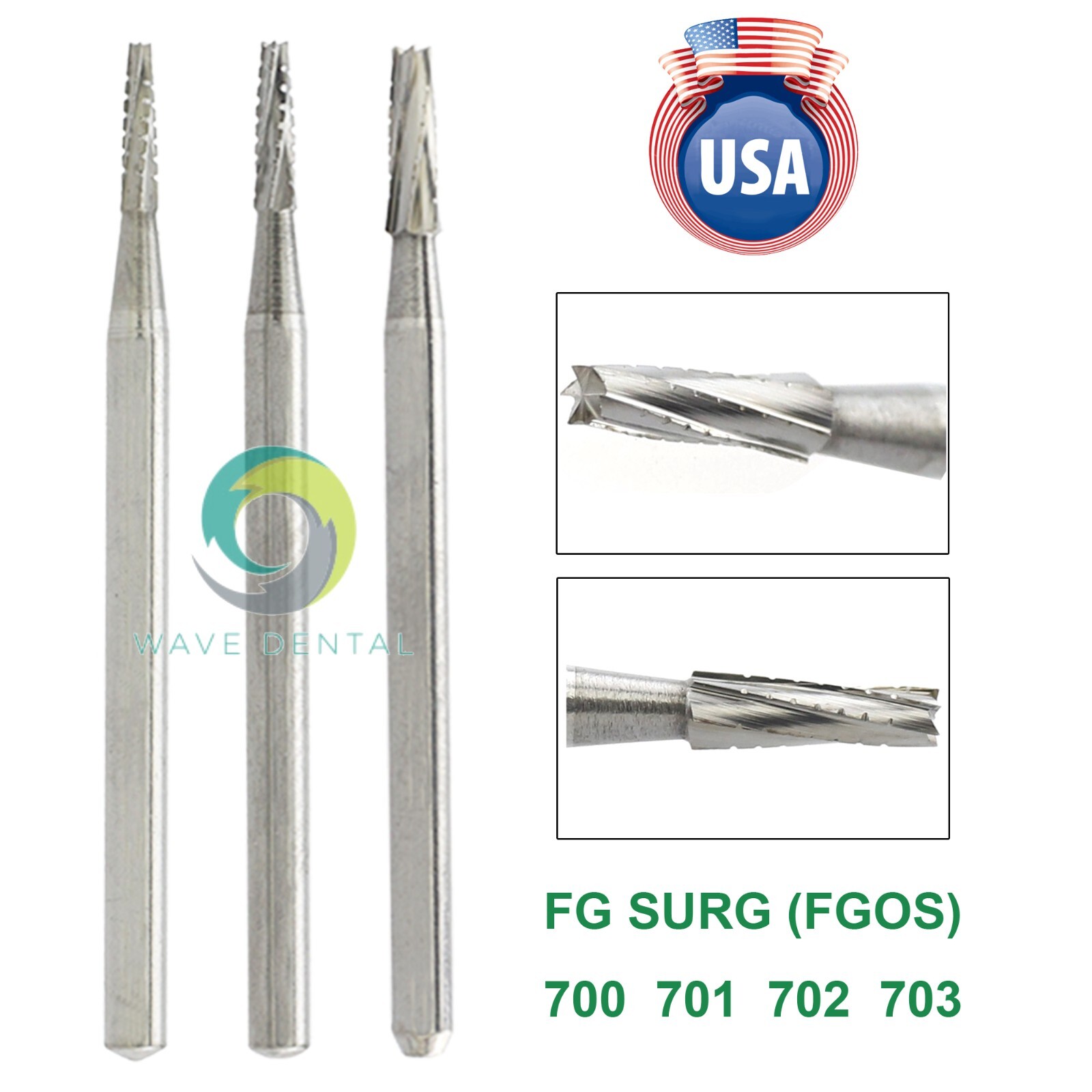 Wave Dental Oral Surgical Bur Tungsten Carbide FG SURG 700 701 702 Taper Fissure