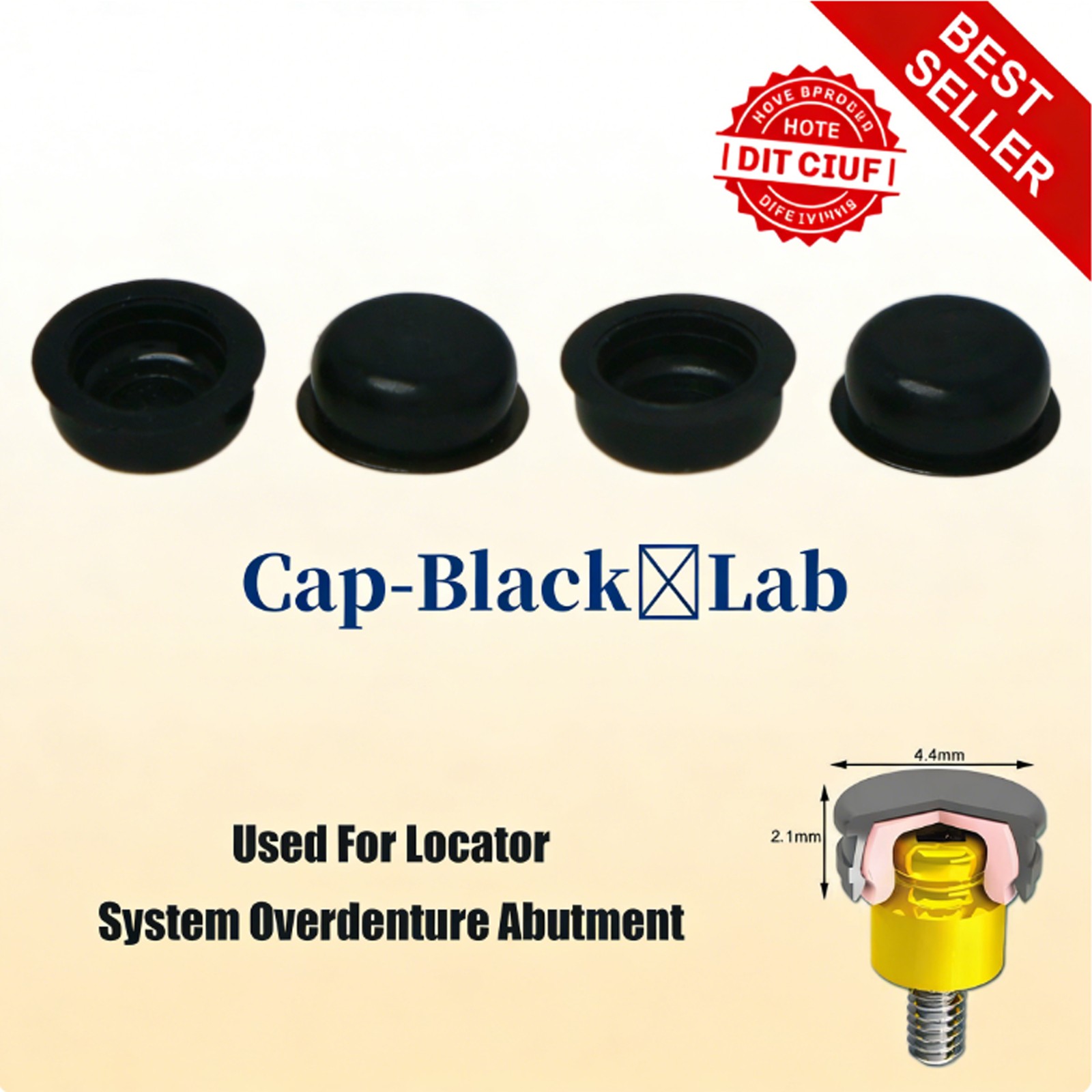 US Dental Locator Abutment Fits Zimmer TSV 3.5/4.5 NP/RP 1-5mm GH Internal Hex