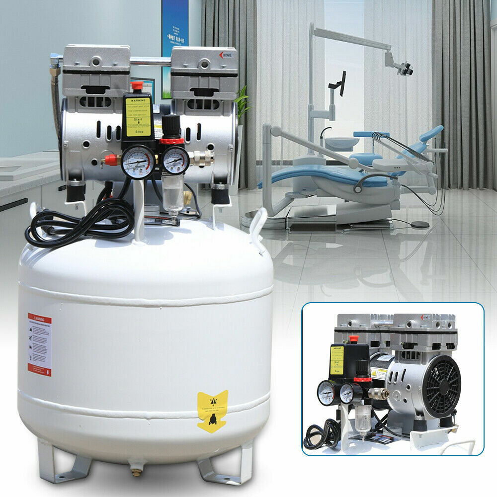 40L Portable Dental Air Compressor Oil Free Silent Air Pump 115 PSI