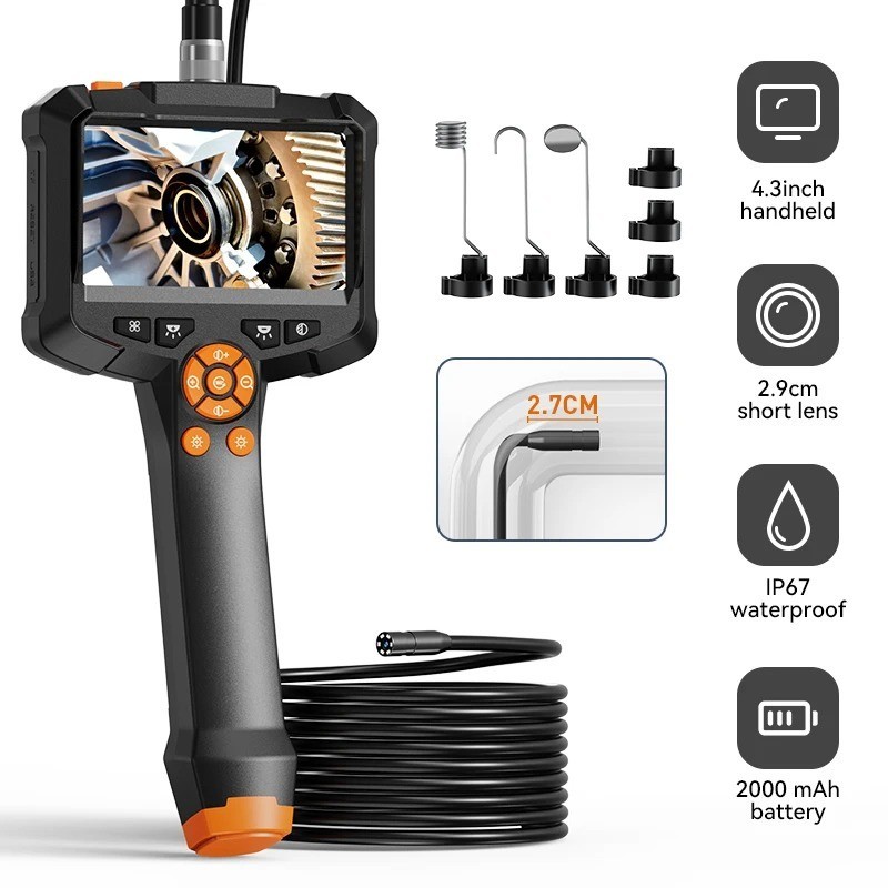 1080P Industrial Endoscope Camera 4.3 IPS Screen IP67 Pipe Inspection Scope
