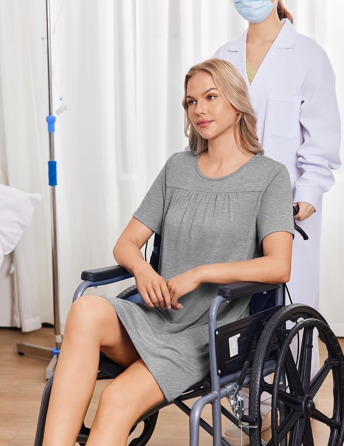 Soft Tear Away Adaptive Nightgown for Women – Perfect for Nursing & Recovery