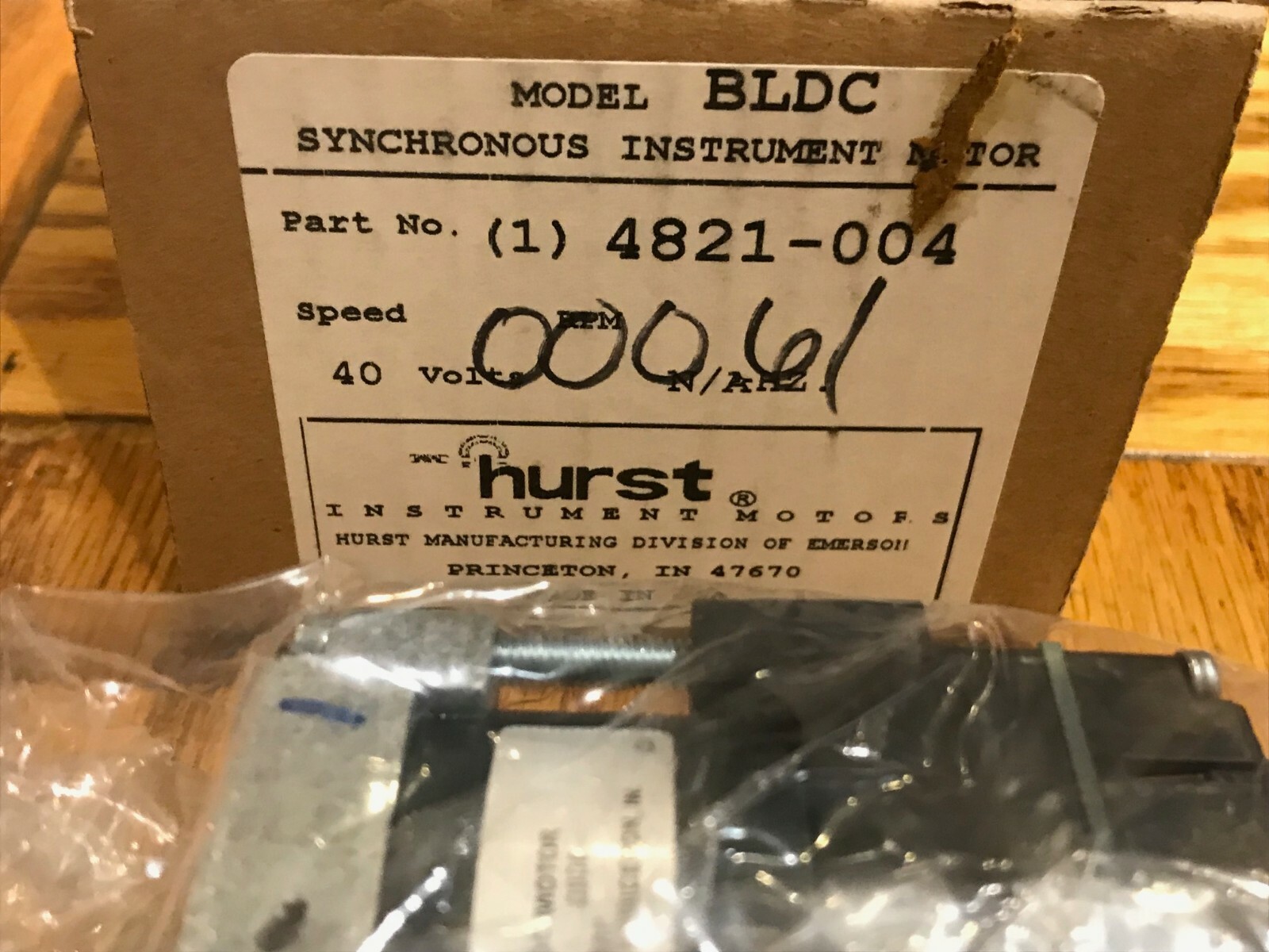 New Hurst MFG Brushless DC Motor ENC P/N 4821-004 40 VDC 1.9 AMP – Best Deal!!