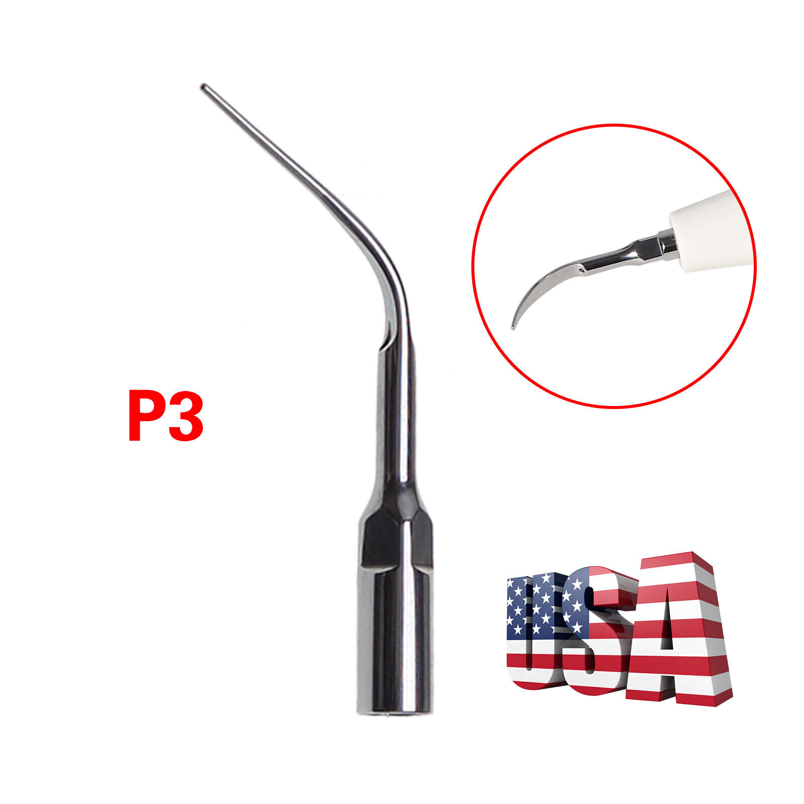 5* P3/PD3 Dental Scaler Perio Scaling Tip for EMS SKYSEA/DTE SATELEC bw