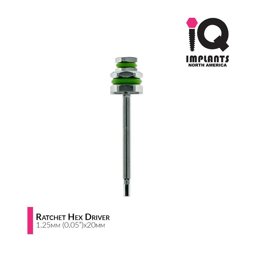 IQ USA Hex Driver for Ratchet with Hex or Square Top, 1.25mm x20mm