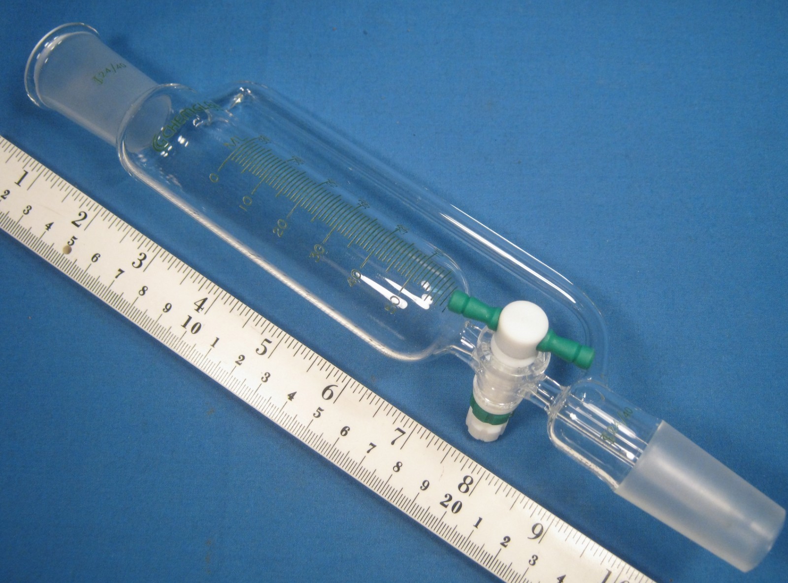 CHEMGLASS 60 ML ADDITION FUNNEL WITH PRESSURE EQUAL 24/40 FREE SHIPPING 1