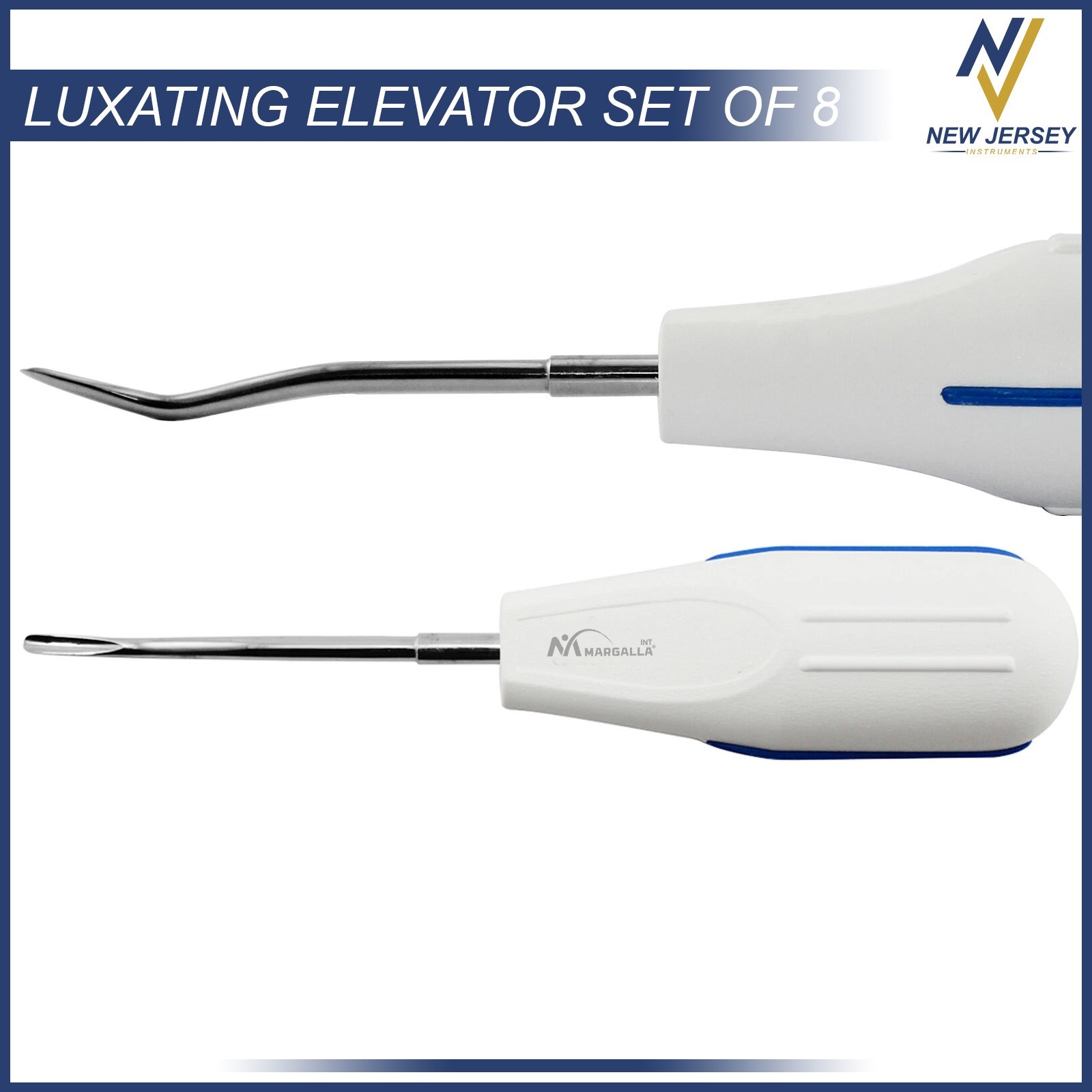 8 PCS White Dental Root Elevators Oral Surgery PDL Luxating Tooth loosening