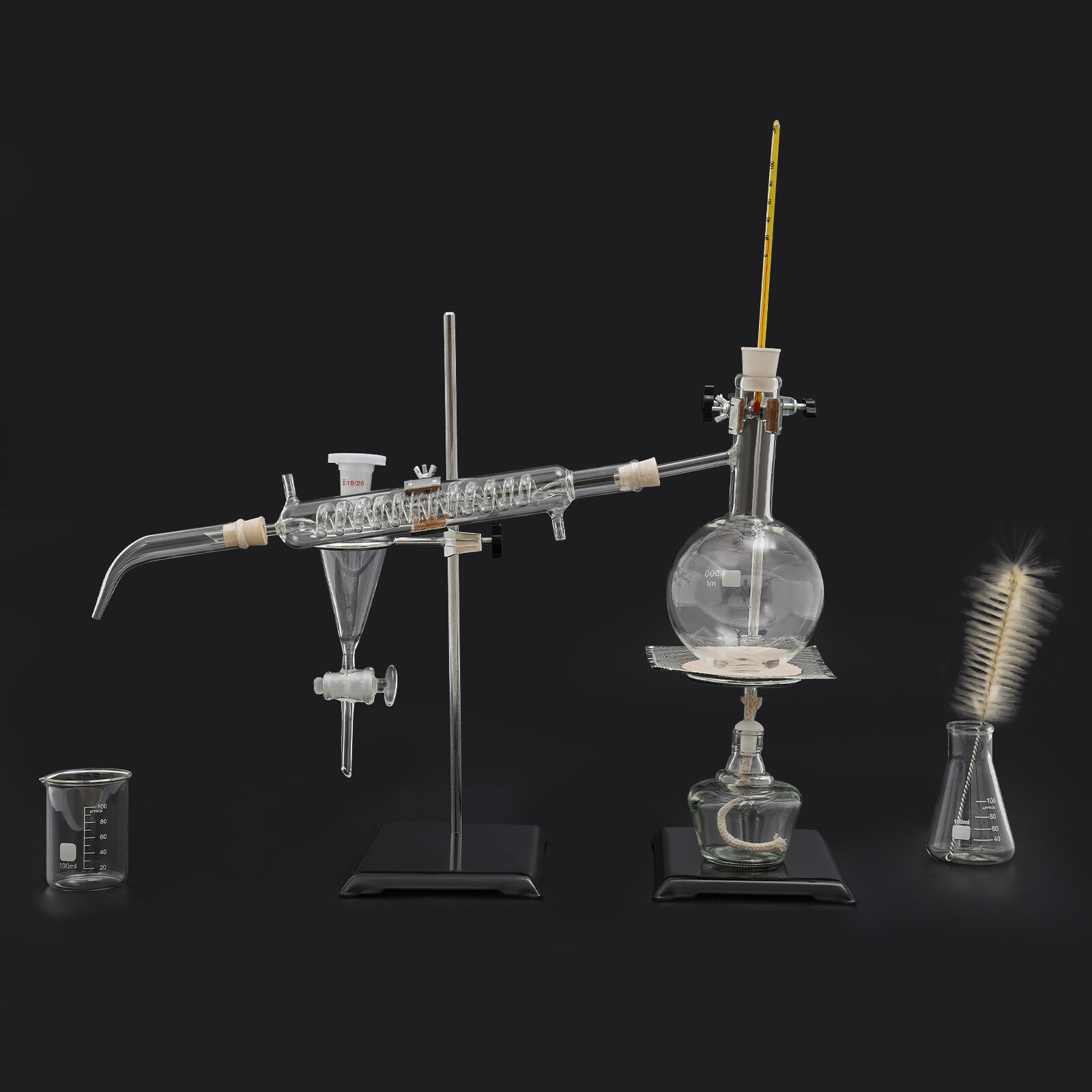 500ml Essential Oil Distillation Kit Lab Apparatus Distillation Glassware Set
