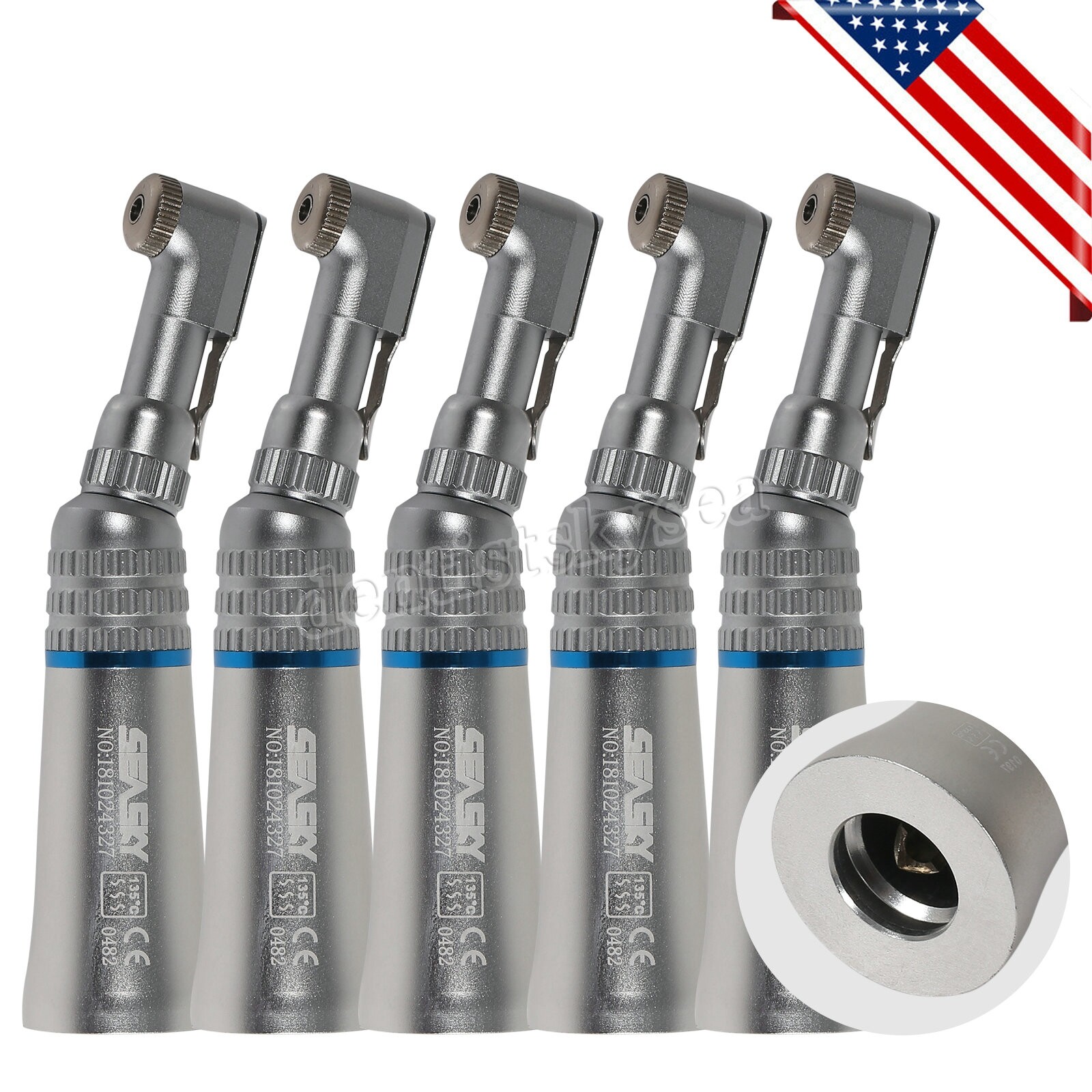 5 PCS NSK Style Dental Slow Low Speed Contra Angle Handpiece E-type Latch Attach