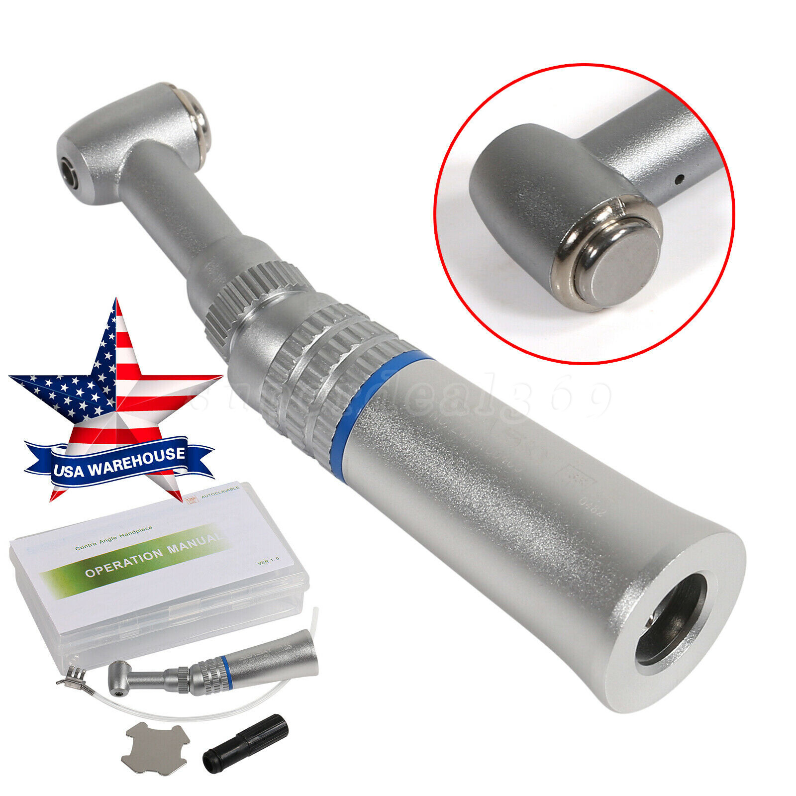1-5 pcs Dental Low Speed Push Button Contra Angle /Air Motor 2/4H Fit NSK PAD MX
