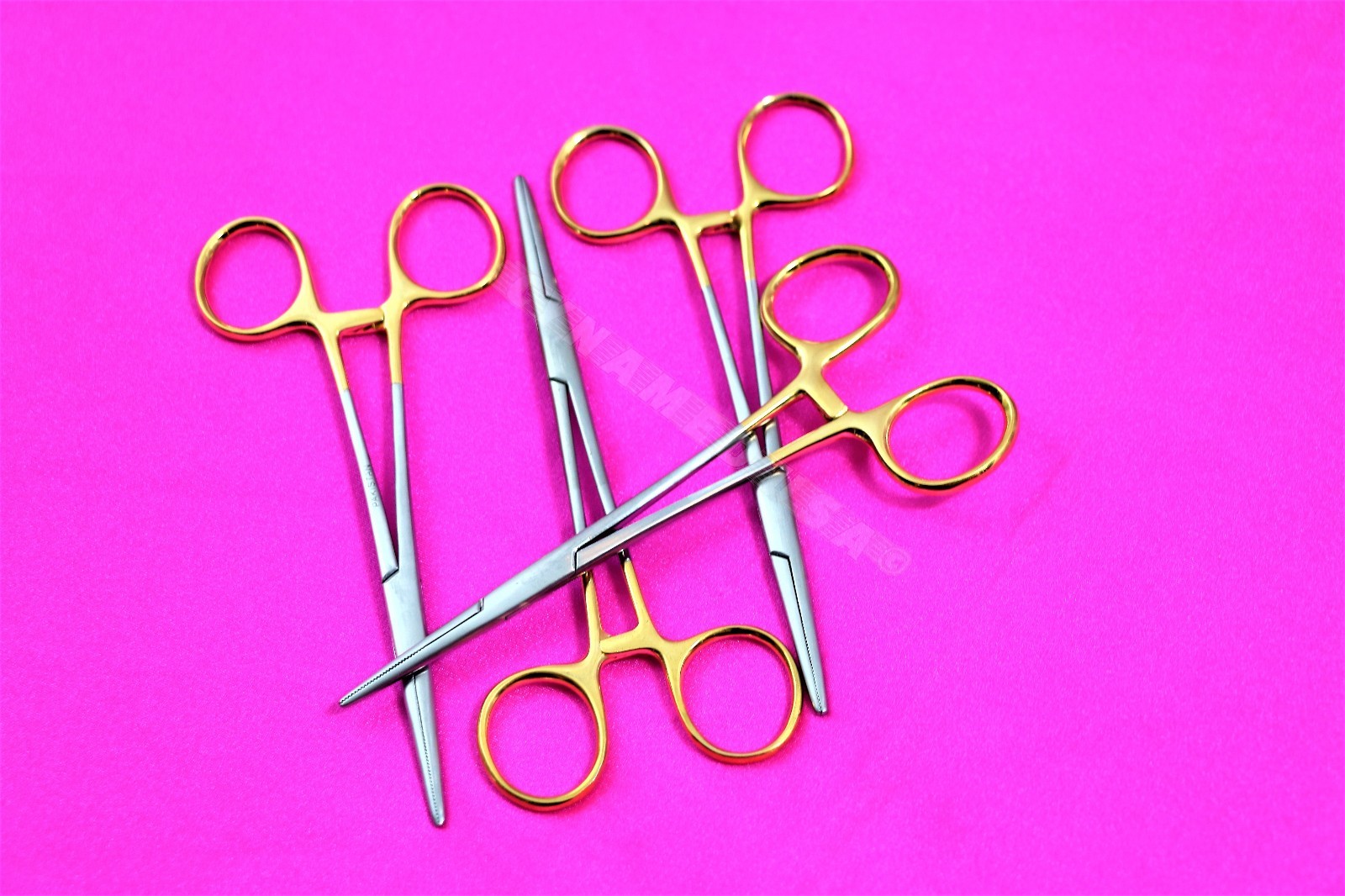 NEW 4 PREMIUM GOLD Kelly Hemostat Forceps 5.5″ STRAIGHT Surgical Stainless CE