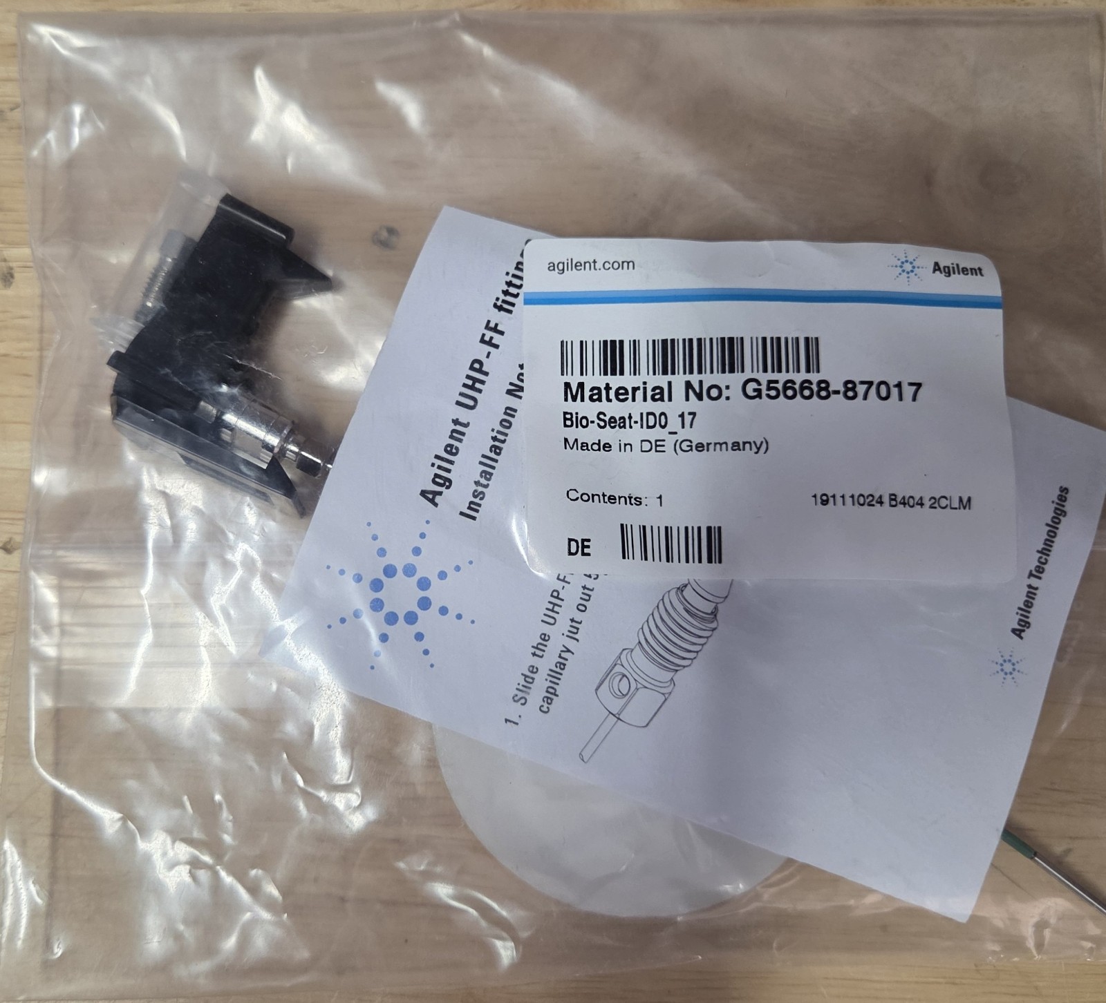 NEW!! Agilent UHP-FF Bio-Seat ID 0.17mm for G5668A p/n: G5668-87017