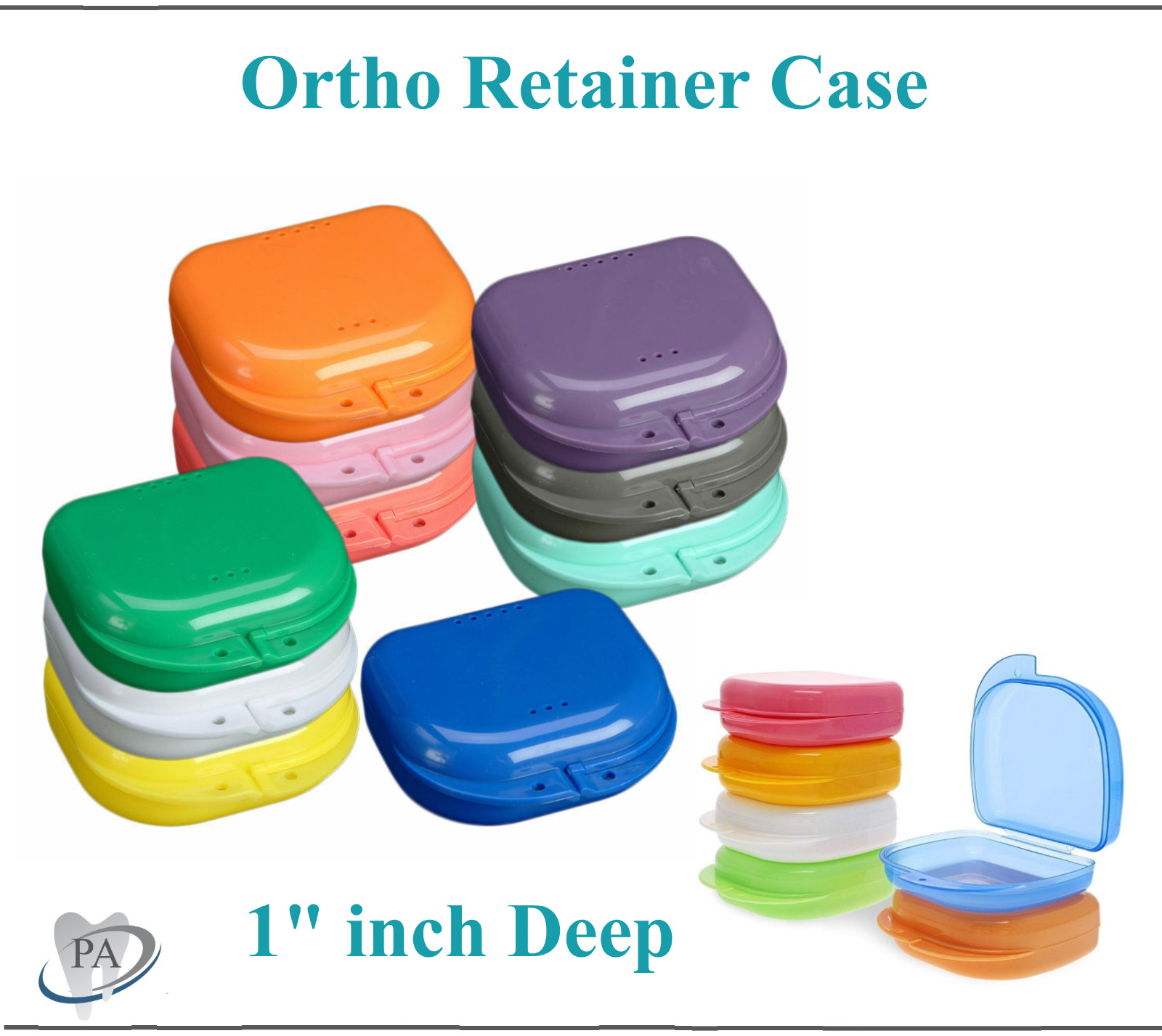 Dental Retainer Case Ortho Appliance Box, Patient Stickers, 1″Deep, Upto 100/Cs