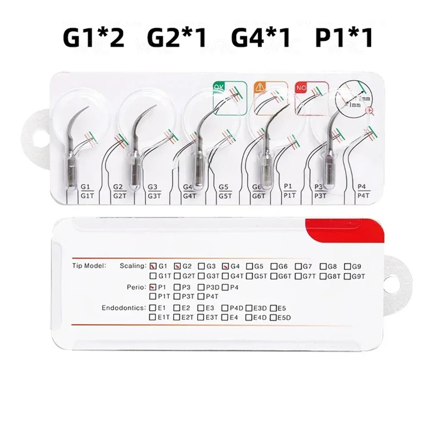 5pcs Silver Dental Ultrasonic Scaler Tips Set for EMS Woodpecker Tools – NEW
