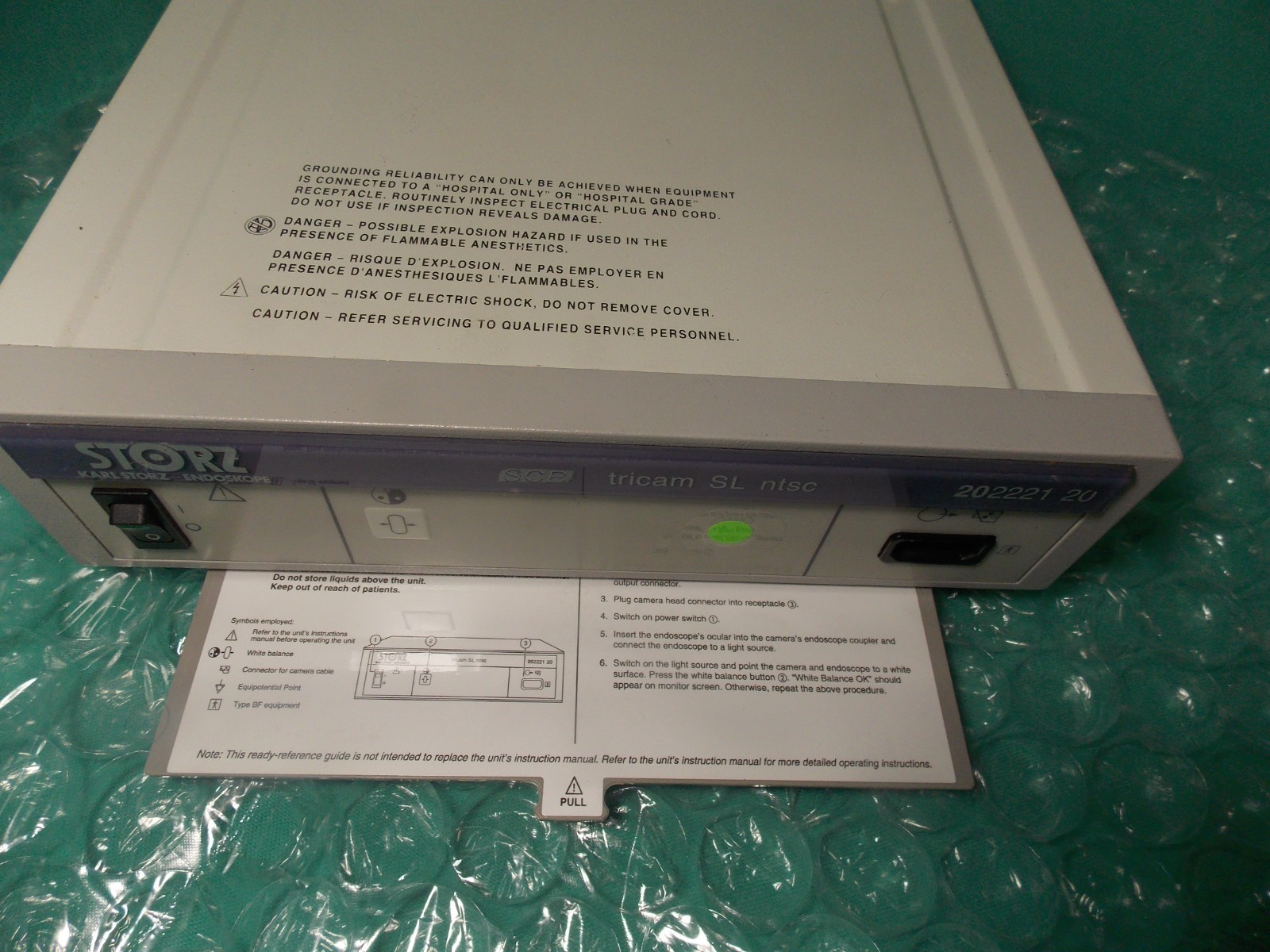 KARL STORZ 202221-20 SOB TRICAM SL NTSC CAMERA CONTROL UNIT VIDEO CCU(LAM-5000)