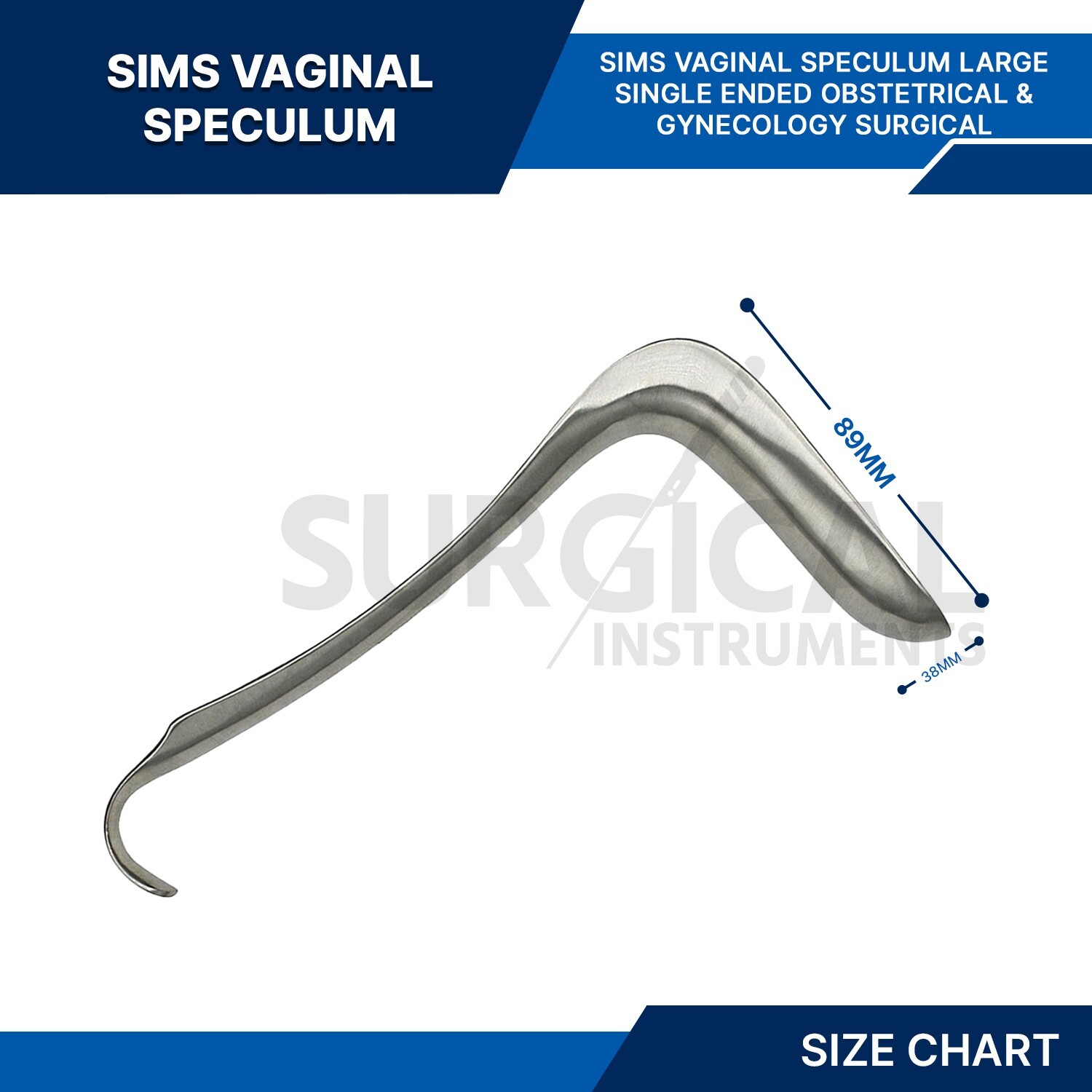 Sims Vaginal Speculum Large Single Ended Obstetrical & Gynecology German Grade