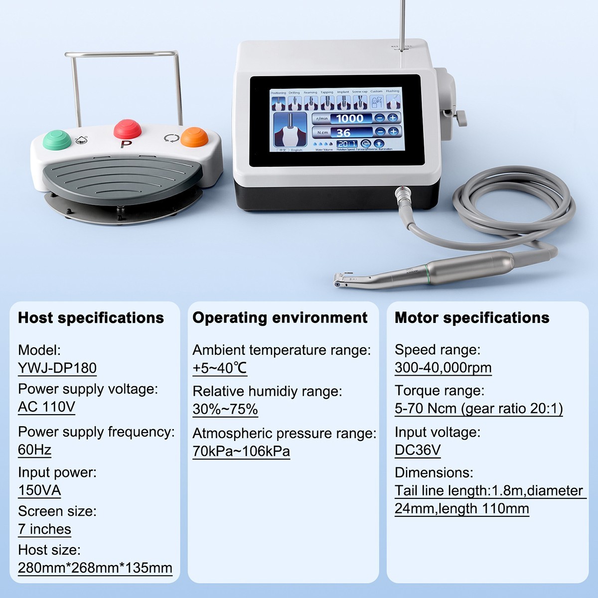 Dental Mobile Delivery Unit Cart Air Compressor Suction 4H /Implant Motor System