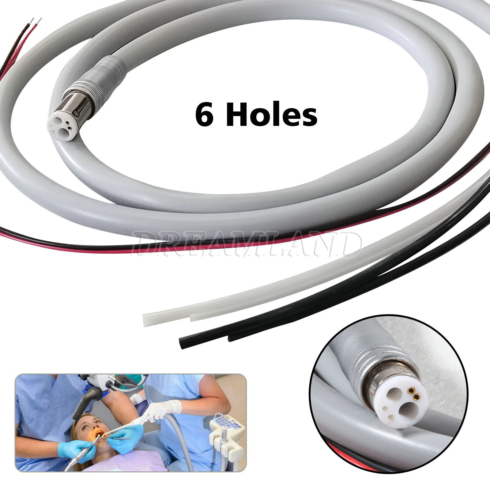 Dent Air Turbine Handpiece Tubing Hose Fiber Optic 6 Hole 4 Hole Borden 2 Hole