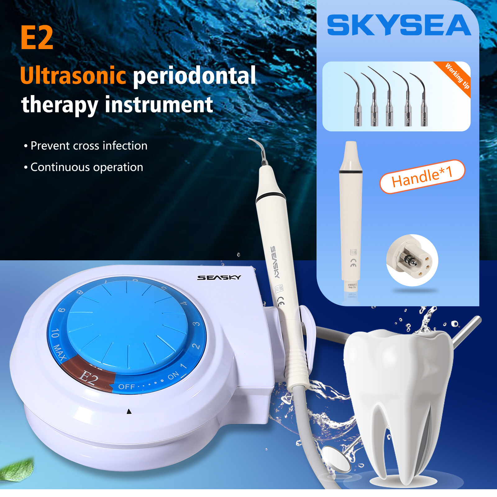 Dental Ultrasonic Piezo Scaler Machine Handpiece Tips fit Cavitron EMS E2+