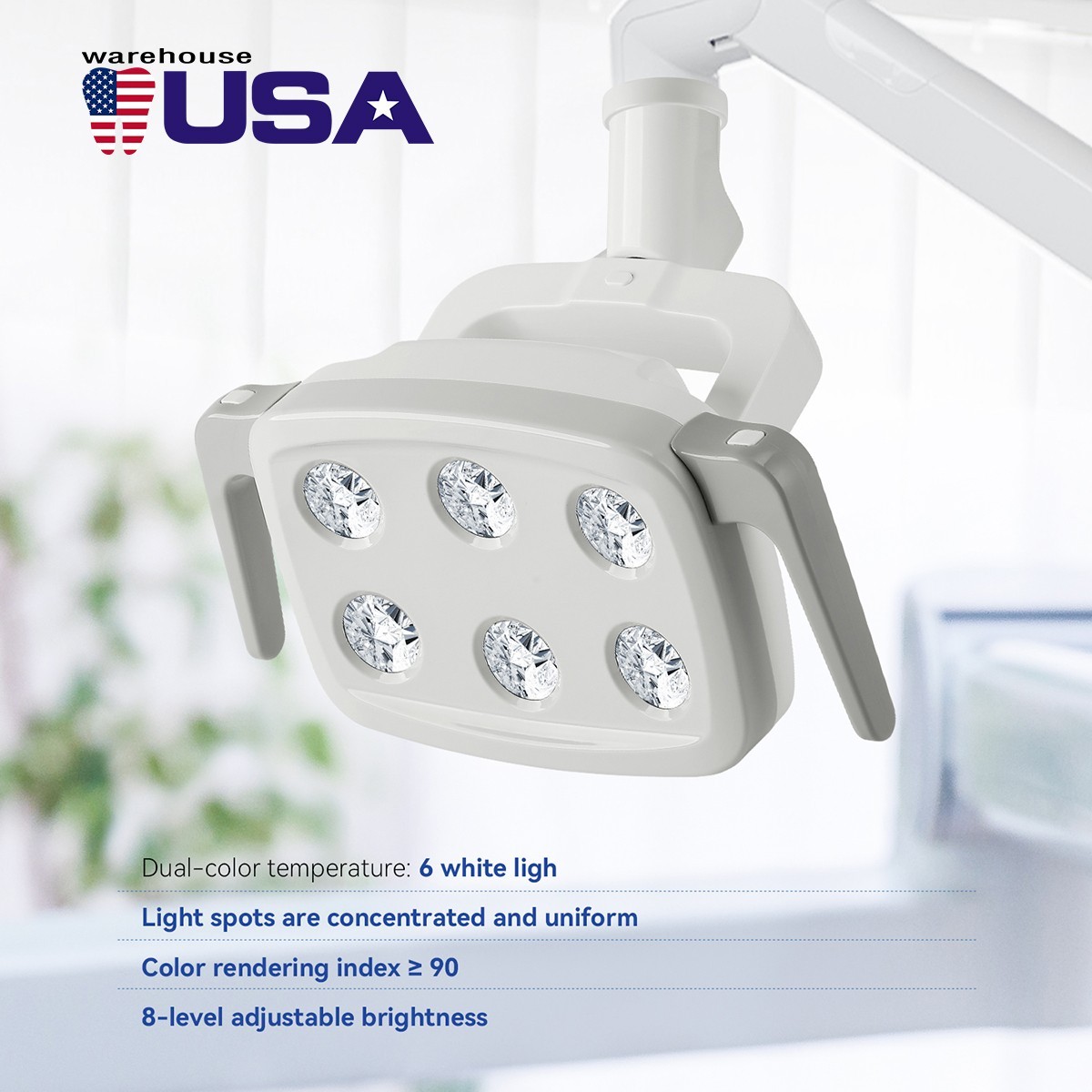9W Dental 6 White LED Lamp Oral Light Ra90 Lamp For Unit Chair