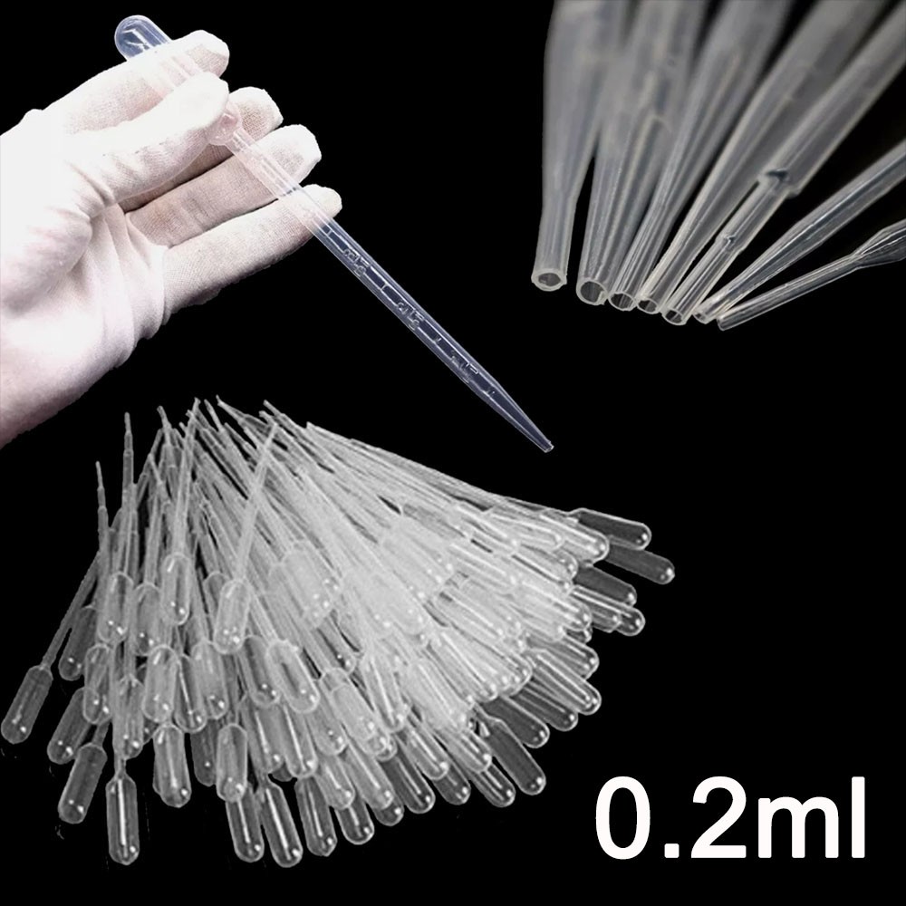 100-1000X 0.2ml Disposable Polyethylene Eye Dropper Transfer Graduated Pipettes