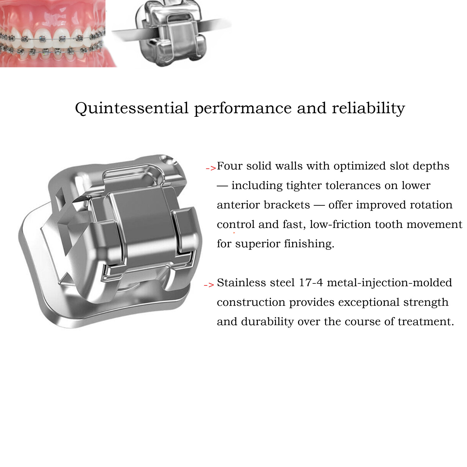 Dental Orthodontic Brackets Mini Self Ligating Metal Roth MBT 022 DAMON Empower