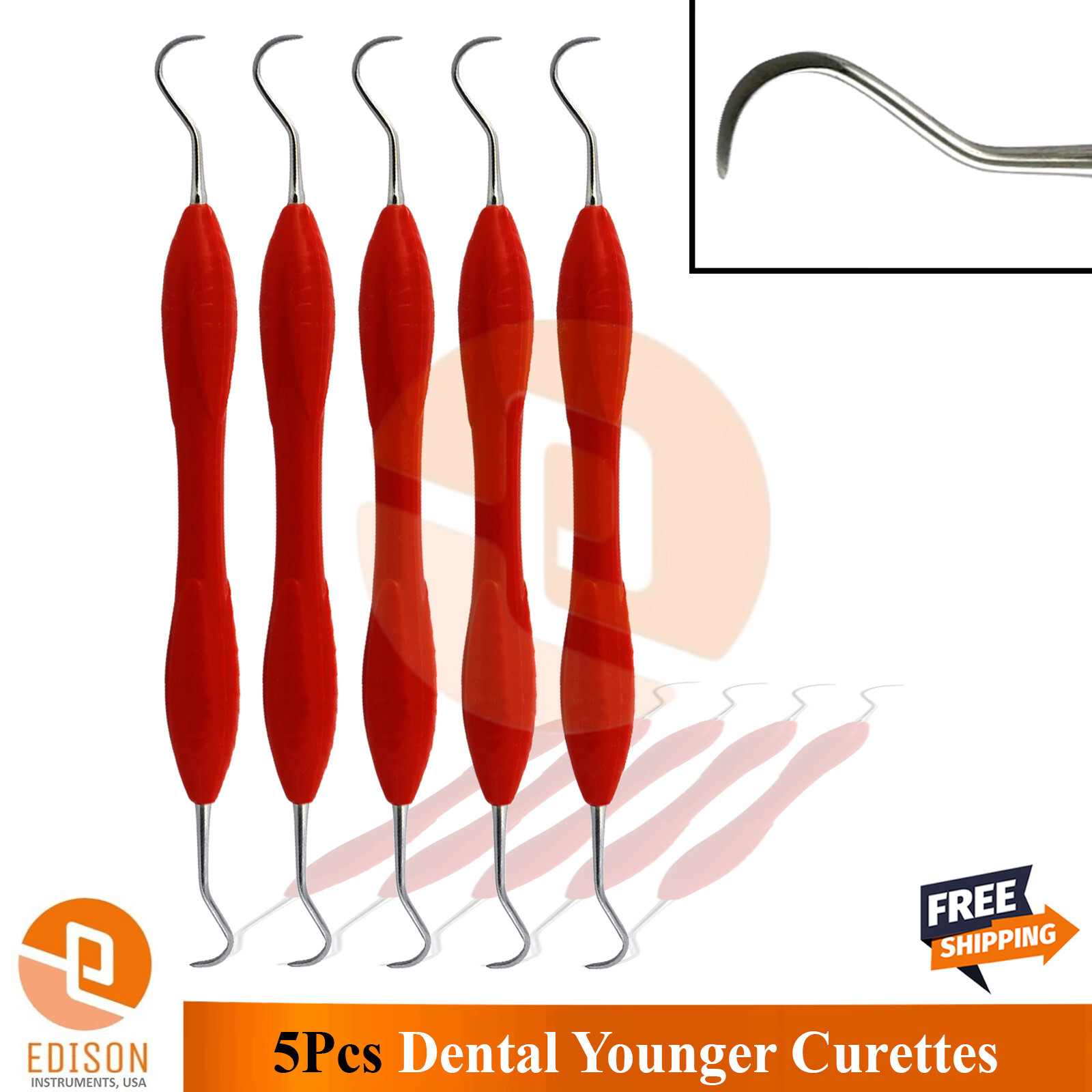5Pcs Periodontal Younger-Good Universal Curettes 7/8 Dental Scalers Hand Tools