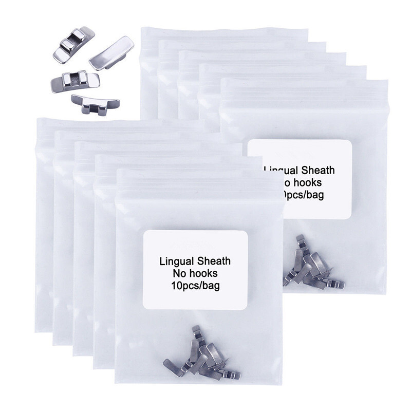 10 packs Dental Lingual Sheath No Hook Orthodontic Stainless Steel 10pcs/pack