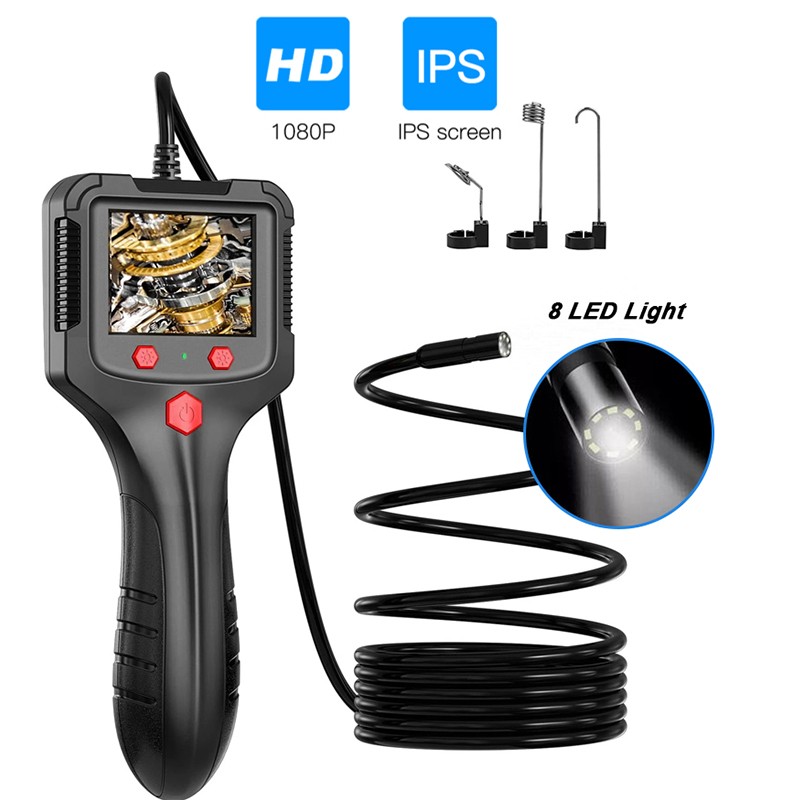 Endoscope Camera with Light, 1080P HD Borescope with 8 Adjustable Lights, IP67