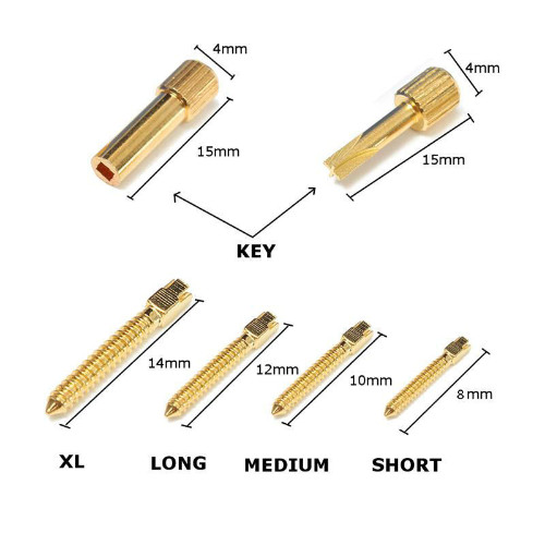 30 Pcs Dental Screw Post Plated 24K Gold Conical Refill for Root Canal S/M/L/XL