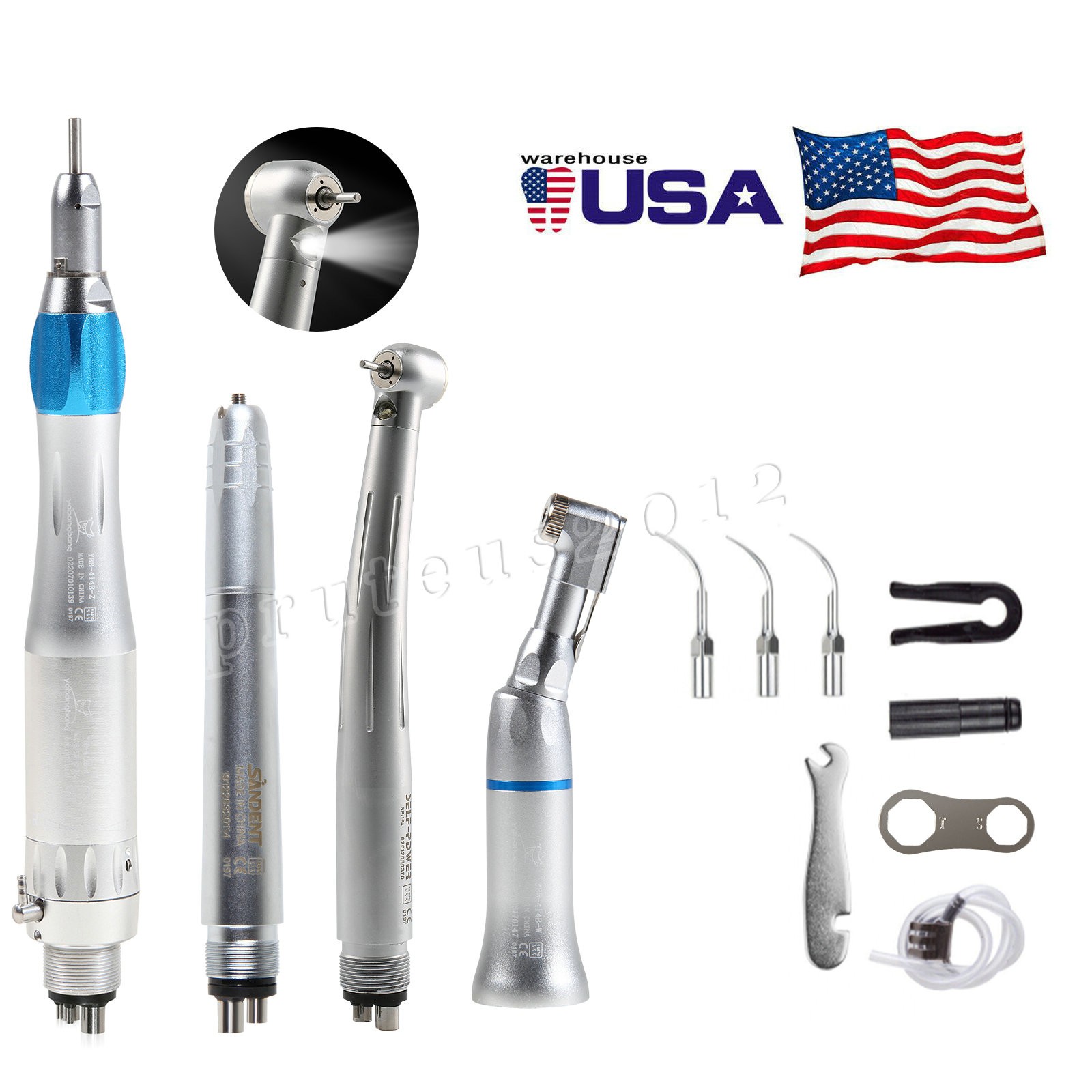 Dental Handpiece Kit LED High Speed/ Low Speed Air Turbine Set / Air Scaler 2/4H