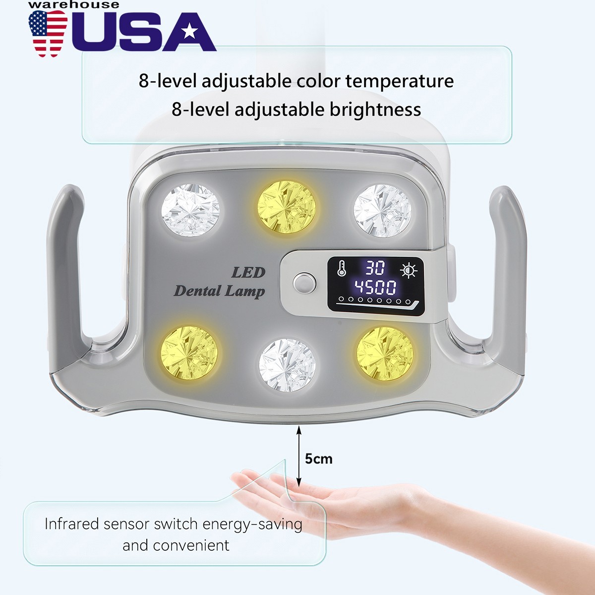 9W Dental 6 LED Lamp Oral Light Lamp For Unit Chair with LCD Display P116