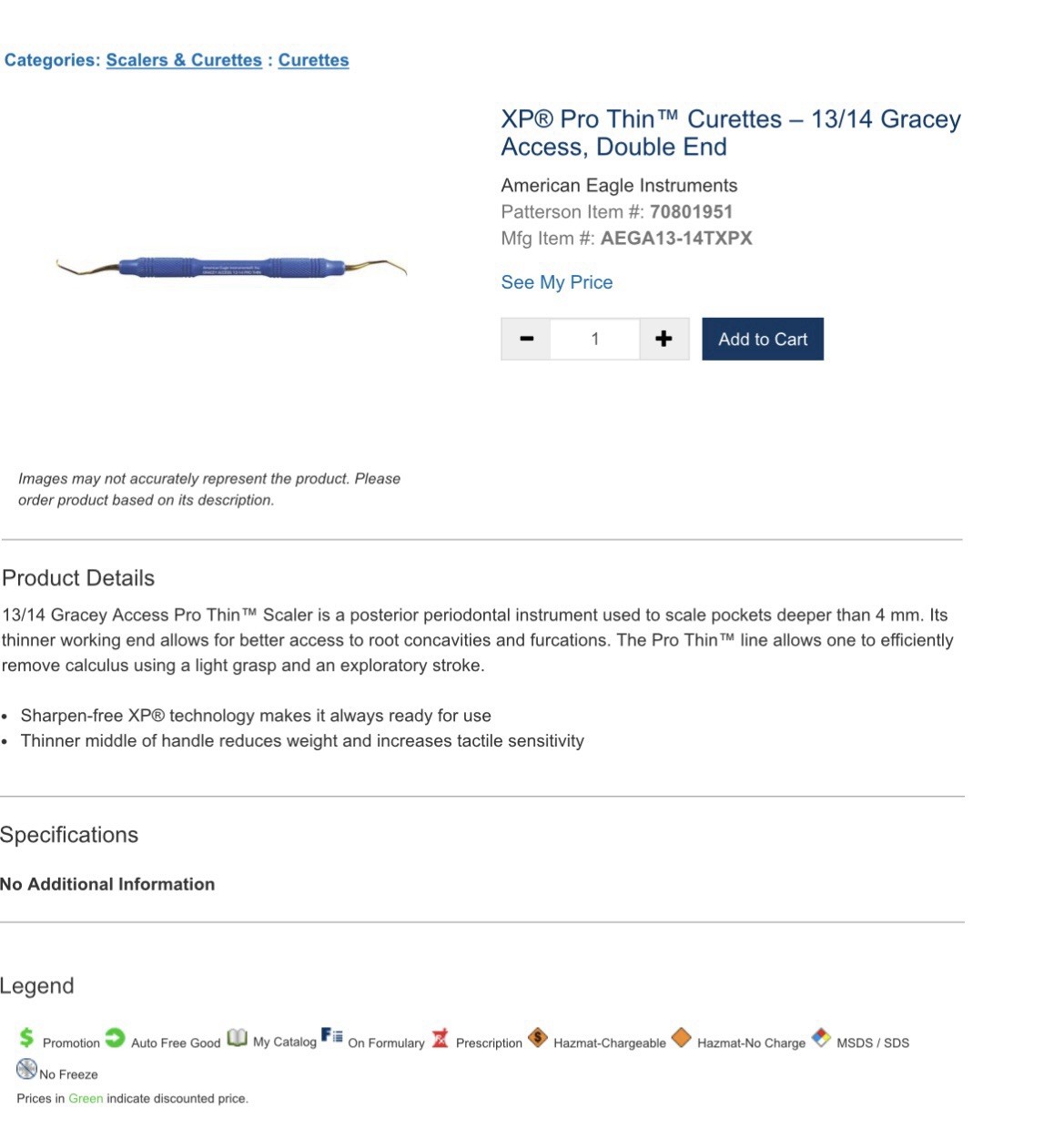American Eagle XP Pro thin Gracey 11/2, 13/14 Curettes