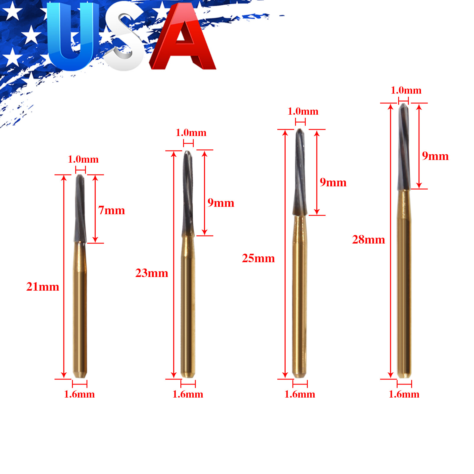 Dental Drill Carbide Tungsten Steel Finishing FG ENDO-Z Burs 21/23/25/28MM po