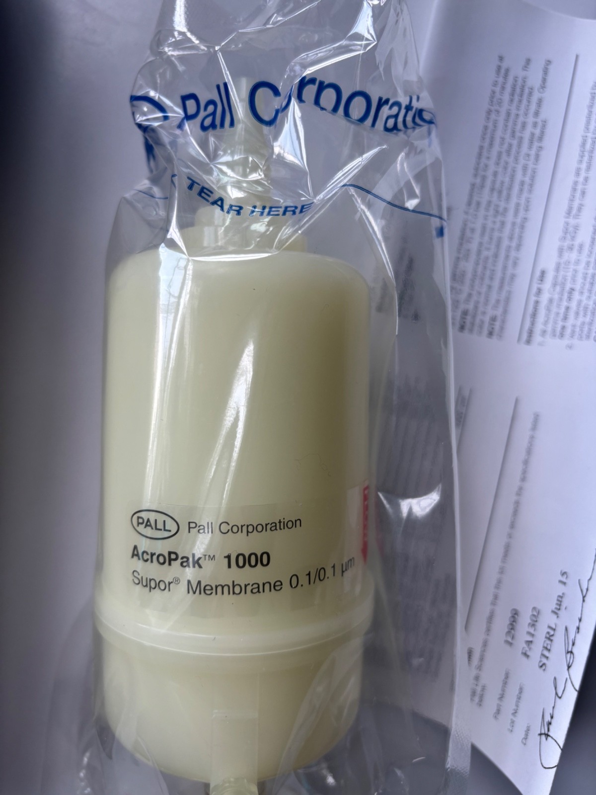 PALL AcroPak 1000 Capsules w/ Supor Membrane 0.1/0.1 µm PN 12999 EXPIRED