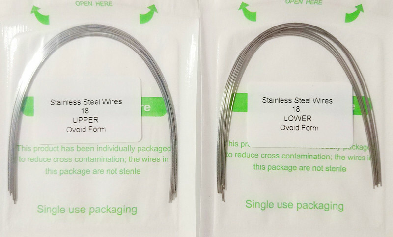 100Pc Dental Orthodontic Arch Wires Ovoid Wire Stainless Steel Rectangular Round