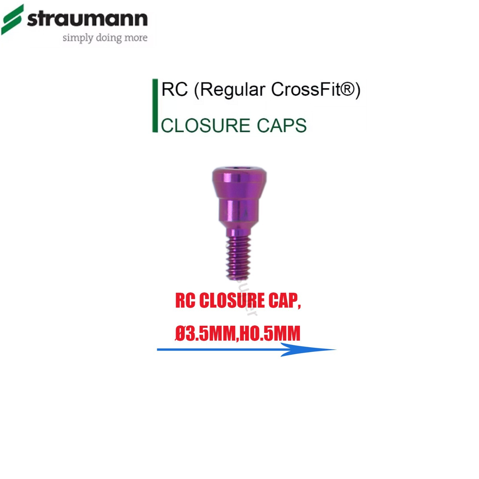 Closure Cover Screw RC/NC 0/0.5mm fits Straumann ITI Bone Level Healing Abutment