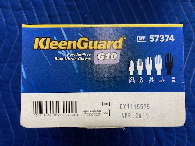 Kimberly-Clark KLEENGUARD G10 #57374 NITRILE GLOVES BLUE SIZE XL 90PCS/BOX(00)