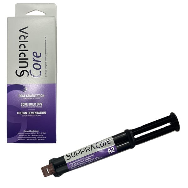 SUPPRA Core Curing Resin Cement Core Build Up 3-in-1 6g Shade A2 Exp: 2026/03/26