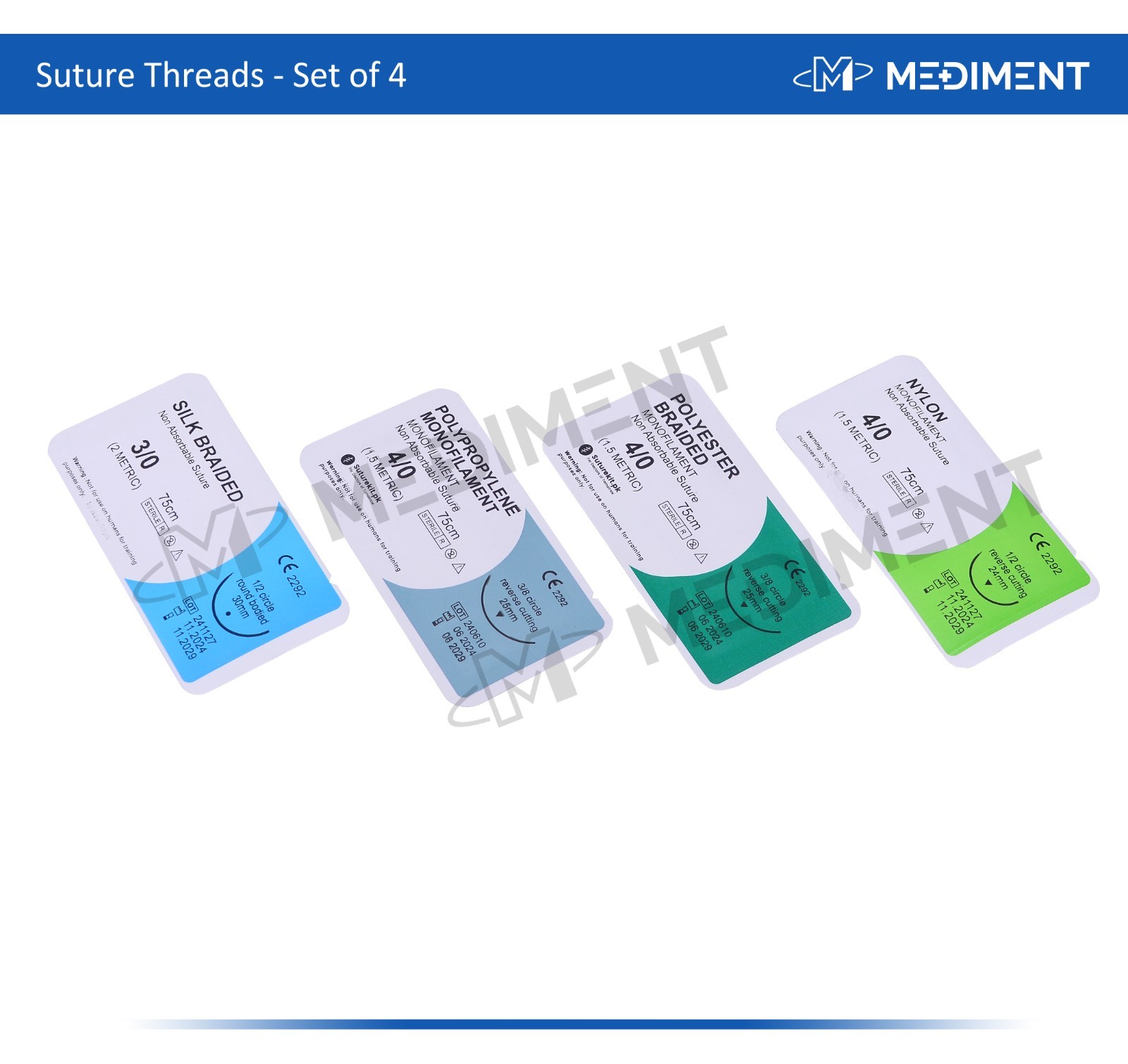 Training Suture Threads Kit Set of 4