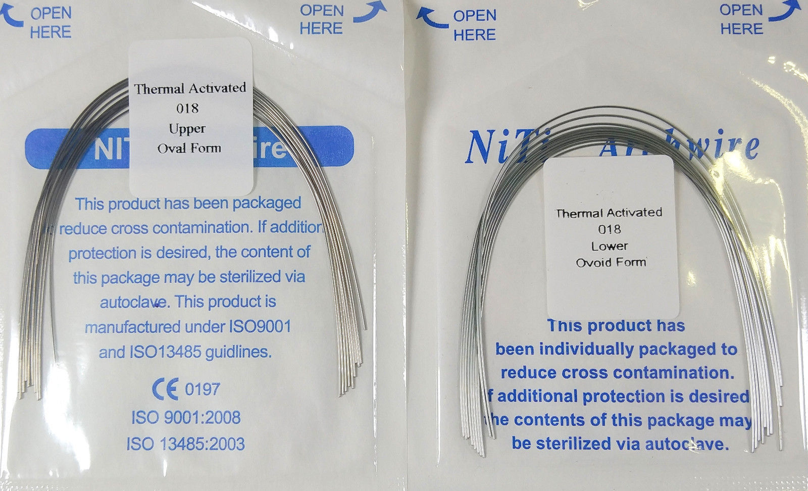 50Packs Dental Orthodontic Arch Wire Thermal Activated Round Niti Ovoid Form
