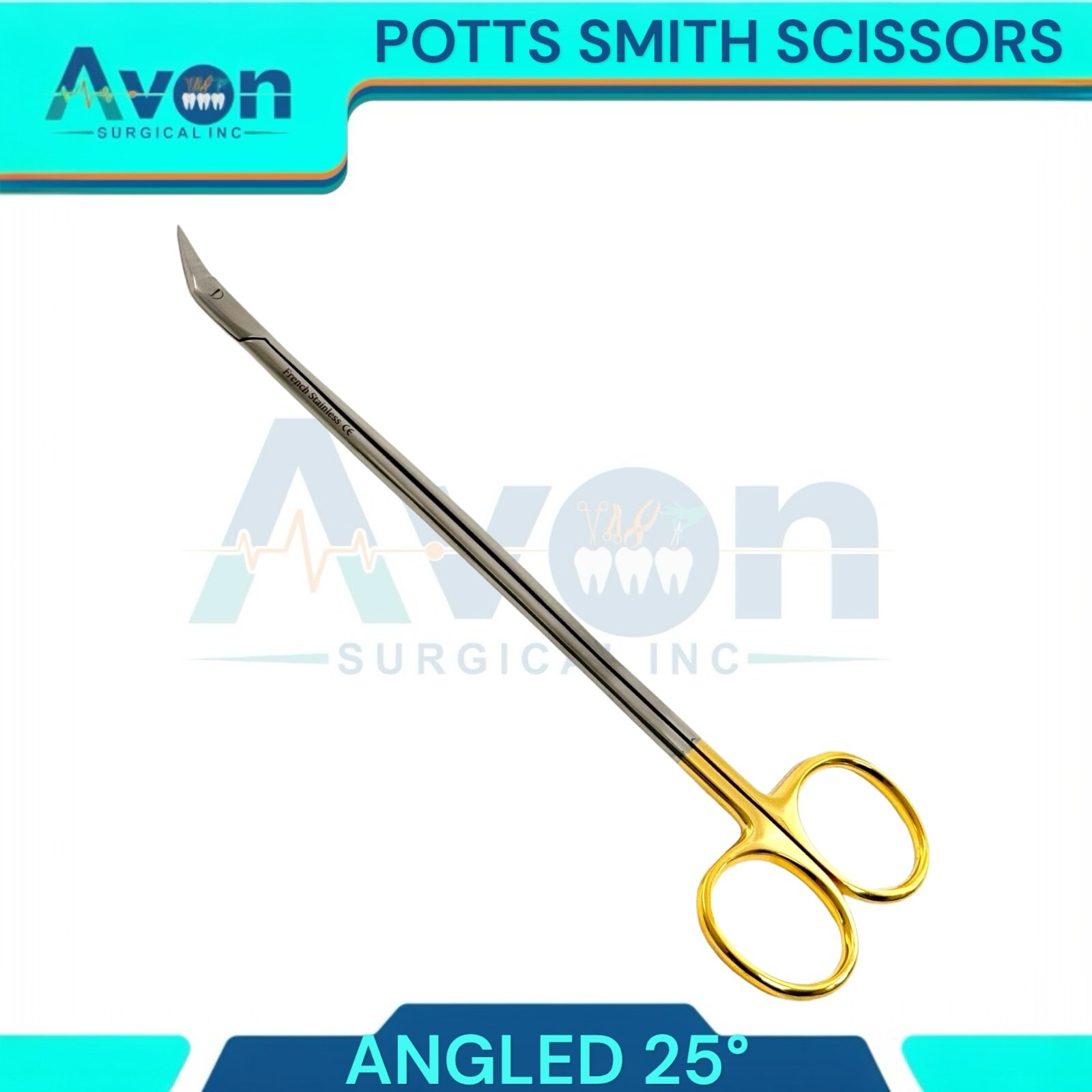 25 Degree Angled Potts Smith Vascular Dissecting Scissors – Premium Stainless