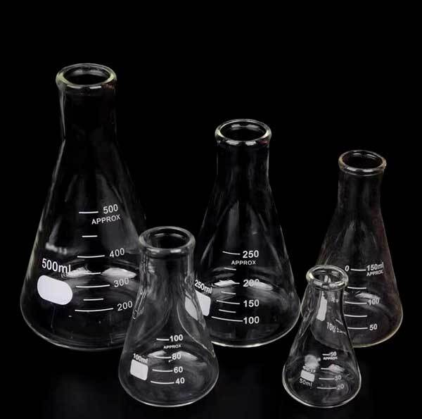 50ml-2000ml Transparent Erlenmeyer Conical Flask Chemistry Laboratory Glassware
